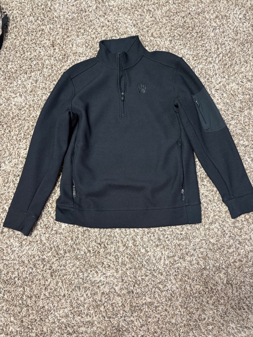 Alaskan Hardgear Duluth Trading Co Black Half-Zip Men's Sweater, Size Medium